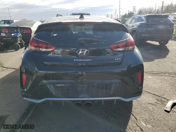 2020 Hyundai Veloster Turbo with VIN KMHTH6AB6LU024403, listed as a Copart auction lot 46069075 with 128,478 mi miles and Salvage Title. Bid and sale history available at carsss.com. Image 6.