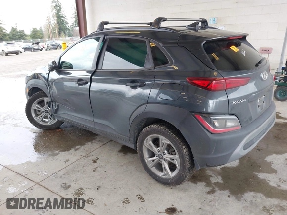 2022 Hyundai Kona SEL with VIN KM8K6CAB2NU857411, listed as a IAAI auction lot 41860564 with 29,199 mi miles and . Bid and sale history available at DreamBid. Image 3.