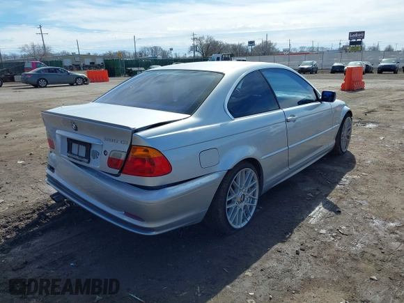 2001 BMW 3 Series 330Ci with VIN WBABN534X1JU35879, listed as a IAAI auction lot 41596963 with 206,953 mi miles. Bid and sale history available at carsss.com. Image 4.