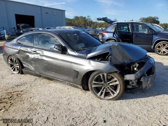 2015 BMW 4 Series 435i xDrive with VIN WBA3R5C56FK371987, listed as a Copart auction lot 88077015 with 0 mi miles and Salvage Title. Bid and sale history available at carsss.com. Image 4.