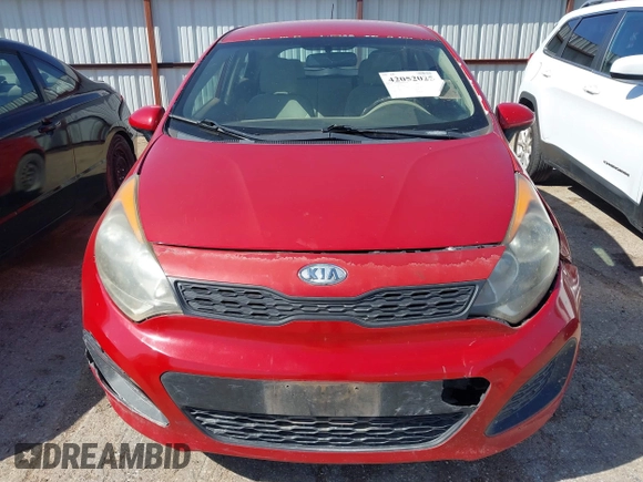 2012 Kia Rio LX with VIN KNADM5A35C6058809, listed as a IAAI auction lot 42052025 with 124,266 mi miles. Bid and sale history available at carsss.com. Image 6.