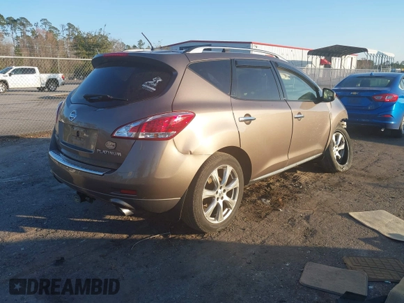 2012 Nissan Murano S with VIN JN8AZ1MU0CW117208, listed as a IAAI auction lot 41488470 with Not Provided miles and . Bid and sale history available at DreamBid. Image 4.