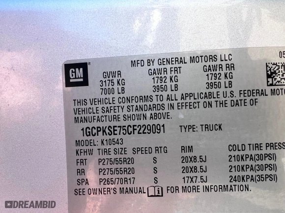 2012 Chevrolet Silverado 1500 LT with VIN 1GCPKSE75CF229091, listed as a Copart auction lot 52235895 with 162,549 mi miles and Clean Title. Bid and sale history available at carsss.com. Image 10.