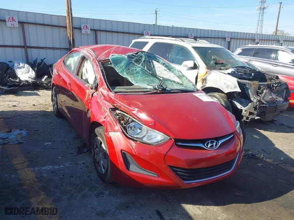 2016 Hyundai Elantra Value Edition with VIN KMHDH4AE3GU482716, listed as a IAAI auction lot 41891488 with 1 mi miles. Bid and sale history available at carsss.com. Image 1.