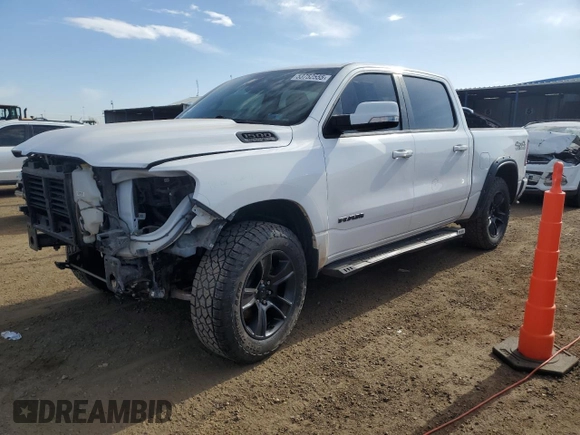 2020 Ram 1500 Lone Star with VIN 1C6SRFFT8LN301875, listed as a Copart auction lot 53752555 with 64,870 mi miles and Salvage title. Bid and sale history available at DreamBid. Image 1.