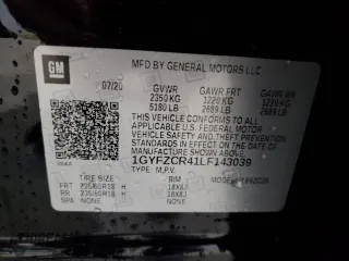 2020 Cadillac XT4 FWD Premium Luxury z VIN 1GYFZCR41LF143039, wystawiony jako Copart lot #57164005 z przebiegiem 24 218 mil mil oraz Nie do naprawy • Non repairable. Historia ofert i sprzedaży dostępna na DreamBid. Obrazek 13.
