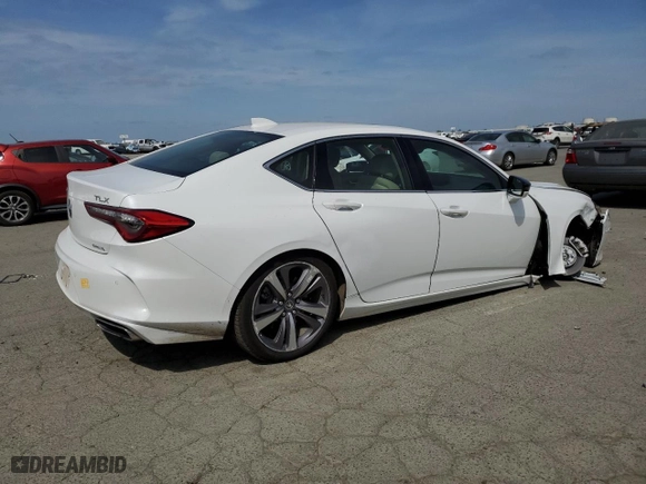 2023 Acura TLX w/Advance Package with VIN 19UUB6F69PA001387, listed as a Copart auction lot 53172205 with 11,876 mi miles and Salvage Title. Bid and sale history available at carsss.com. Image 3.