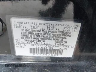 2014 Nissan Note S Plus with VIN 3N1CE2CP7EL408138, listed as a IAAI auction lot 42537576 with 115,461 mi miles and . Bid and sale history available at DreamBid. Image 9.