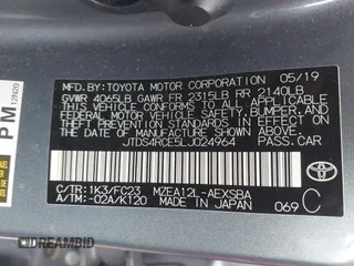 2020 Toyota Corolla SE with VIN JTDS4RCE5LJ024964, listed as a IAAI auction lot 41567845 with 58,549 mi miles. Bid and sale history available at carsss.com. Image 9.