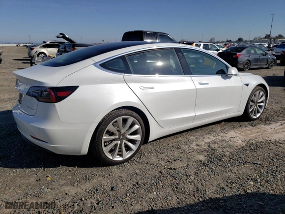 2018 Tesla Model 3 Long Range Battery with VIN 5YJ3E1EB4JF134396, listed as a Copart auction lot 45339955 with 86393 miles and Salvage Title. Bid and sale history available at carsss.com. Image 3.