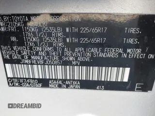 2015 Toyota RAV4 LE with VIN JTMBFREV8FJ050857, listed as a IAAI auction lot 41319739 with 144,441 mi miles. Bid and sale history available at carsss.com. Image 9.