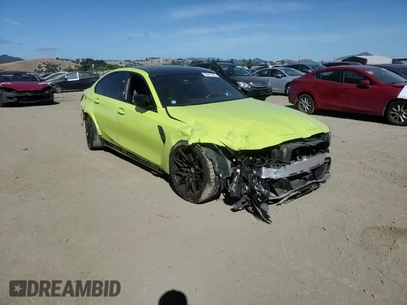 2023 BMW M3 Competition xDrive with VIN WBS43AY01PFN30318, listed as a Copart auction lot 58047995 with 34,312 mi miles and Salvage title. Bid and sale history available at DreamBid. Image 14.