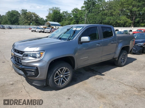 2021 Chevrolet Colorado 2WD Work Truck with VIN 1GCGSBEN5M1125312, listed as a Copart auction lot 58710305 with 75,283 mi miles and Salvage title. Bid and sale history available at DreamBid. Image 1.
