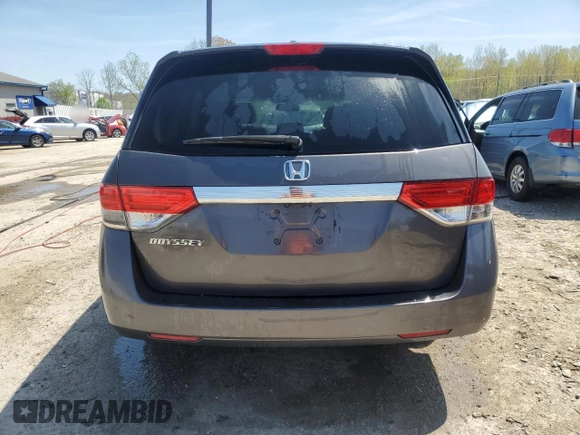 2015 Honda Odyssey EX-L with VIN 5FNRL5H63FB017177, listed as a Copart auction lot 52347205 with 83,148 mi miles and Salvage Title. Bid and sale history available at DreamBid. Image 6.