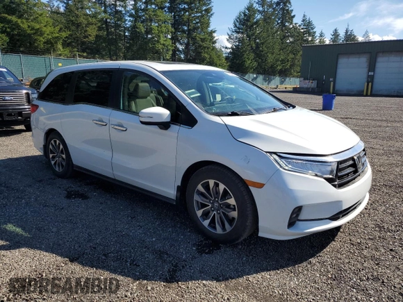 2021 Honda Odyssey EX-L with VIN 5FNRL6H79MB043486, listed as a Copart auction lot 51002515 with 47,998 mi miles and Salvage Title. Bid and sale history available at DreamBid. Image 4.