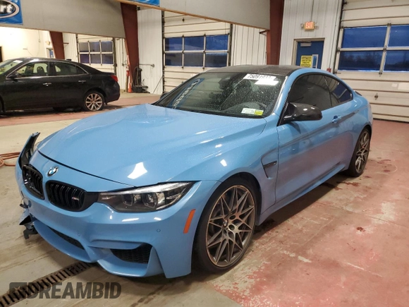 2019 BMW M4 with VIN WBS4Y9C55KAG67256, listed as a Copart auction lot 75091933 with 22,740 mi miles. Bid and sale history available at carsss.com. Image 1.