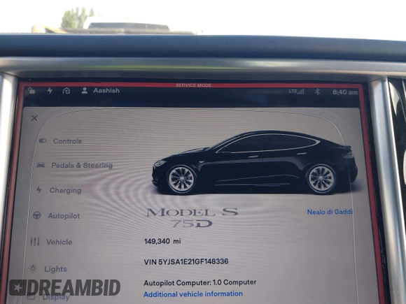 2016 Tesla Model S 90D с VIN 5YJSA1E21GF148336, выставлен на аукционе IAAI как лот 42304073 с пробегом 149 340 миль миль и . История ставок и продаж доступна на DreamBid. Изображение 7.