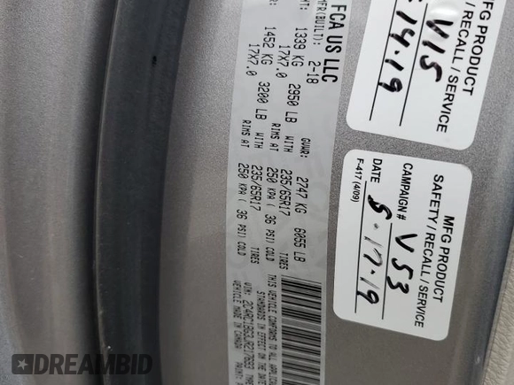 2018 Chrysler Pacifica Touring L with VIN 2C4RC1BG3JR217693, listed as a Copart auction lot 51582155 with 113,107 mi miles and Salvage Title. Bid and sale history available at DreamBid. Image 15.