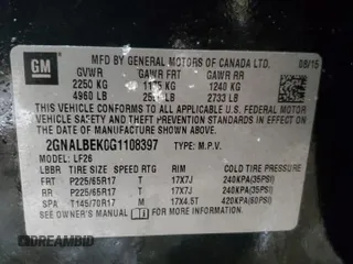 2016 Chevrolet Equinox LS with VIN 2GNALBEK0G1108397, listed as a Copart auction lot 45678045 with 91,205 mi miles and Clean Title. Bid and sale history available at carsss.com. Image 13.