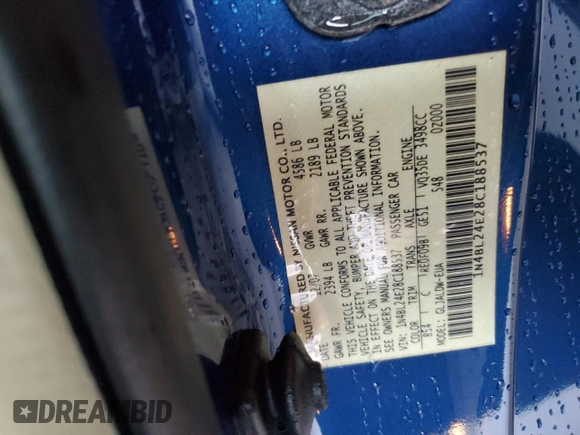 2008 Nissan Altima SE z VIN 1N4BL24E28C188537, wystawiony jako Copart lot #59299565 z przebiegiem 69 144 mil mil oraz Szkoda całkowita • Salvage title. Historia ofert i sprzedaży dostępna na DreamBid. Obrazek 12.