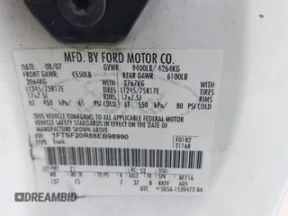 2008 Ford F-250 with VIN 1FTSF20R88EB98990, listed as a IAAI auction lot 41094015 with 174,237 mi miles and . Bid and sale history available at DreamBid. Image 9.