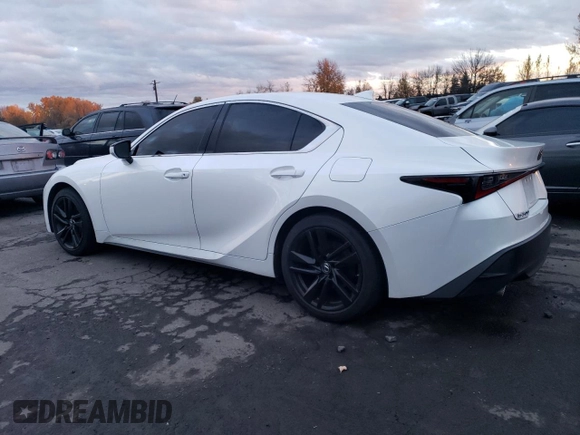 2021 Lexus IS with VIN JTHC81F29M5043408, listed as a Copart auction lot 81128854 with 47,625 mi miles and Salvage Title. Bid and sale history available at carsss.com. Image 2.