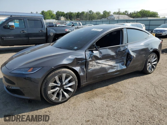 2025 Tesla Model 3 Long Range with VIN 5YJ3E1EB0SF902974, listed as a Copart auction lot 59728245 with 6,398 mi miles and Salvage title. Bid and sale history available at DreamBid. Image 1.