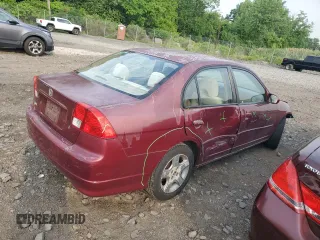 2004 Honda Civic EX with VIN 2HGES26764H537541, listed as a Copart auction lot 60645135 with 142,887 mi miles and Salvage title. Bid and sale history available at DreamBid. Image 3.