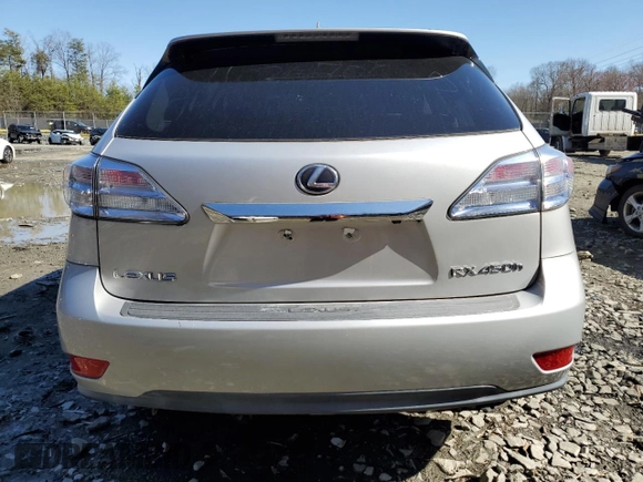 2010 Lexus RX 450h with VIN JTJBC1BA9A2409340, listed as a Copart auction lot 50181495 with 106,705 mi miles and Salvage Title. Bid and sale history available at DreamBid. Image 6.