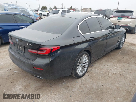 2021 BMW 5 Series 530i xDrive with VIN WBA13BJ09MWX25425, listed as a IAAI auction lot 41536891 with 69,688 mi miles and . Bid and sale history available at carsss.com. Image 4.