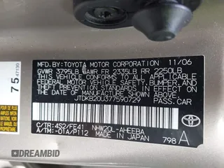 2007 Toyota Prius z VIN JTDKB20U377590729, wystawiony jako IAAI lot #42187283 z przebiegiem 156 047 mil mil oraz . Historia ofert i sprzedaży dostępna na DreamBid. Obrazek 9.