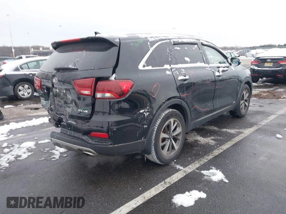 2019 Kia Sorento EX with VIN 5XYPHDA57KG452677, listed as a IAAI auction lot 41362615 with 100,580 mi miles and . Bid and sale history available at DreamBid. Image 4.
