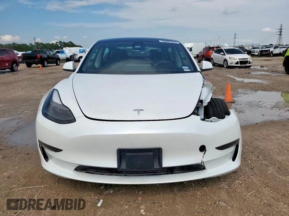2023 Tesla Model 3 with VIN 5YJ3E1EA1PF550454, listed as a Copart auction lot 58985695 with 19,199 mi miles and Salvage title. Bid and sale history available at DreamBid. Image 5.
