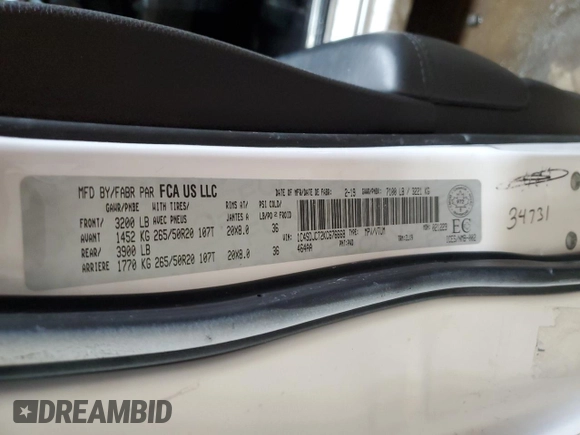 2019 Dodge Durango R/T with VIN 1C4SDJCT2KC676668, listed as a Copart auction lot 46178605 with Not provided miles and Non repairable. Bid and sale history available at DreamBid. Image 15.
