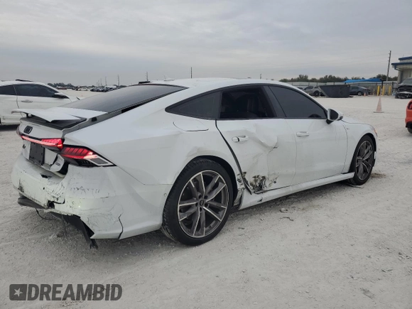 2023 Audi A7 z VIN WAUU2BF25PN017581, wystawiony jako Copart lot #88101535 z przebiegiem 70 698 mil mil oraz Nie do naprawy • Non repairable. Historia ofert i sprzedaży dostępna na DreamBid. Obrazek 3.