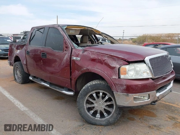 2005 Ford F-150 XLT with VIN 1FTPW14505KE67116, listed as a IAAI auction lot 41984997 with 125,492 mi miles. Bid and sale history available at carsss.com. Image 1.