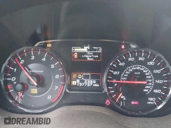 2019 Subaru WRX Limited with VIN JF1VA1J64K9831033, listed as a IAAI auction lot 41653628 with 137,737 mi miles. Bid and sale history available at carsss.com. Image 7.