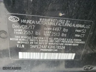 2018 Hyundai Sonata SE with VIN 5NPE24AF4JH678524, listed as a Copart auction lot 46115524 with 50,932 mi miles and Salvage Title. Bid and sale history available at carsss.com. Image 12.