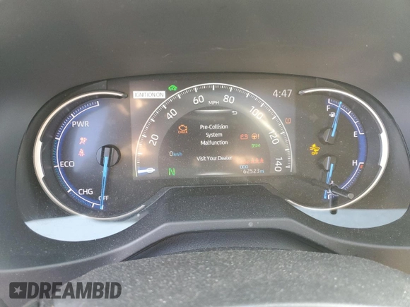2020 Toyota RAV4 Hybrid Limited with VIN JTMD6RFV5LD006851, listed as a Copart auction lot 53715355 with 62,523 mi miles and Salvage Title. Bid and sale history available at carsss.com. Image 9.