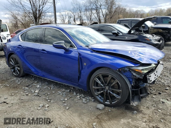 2025 Lexus IS with VIN JTHBZ1B2XS5083105, listed as a Copart auction lot 53429335 with 724 mi miles and Salvage Title. Bid and sale history available at carsss.com. Image 4.
