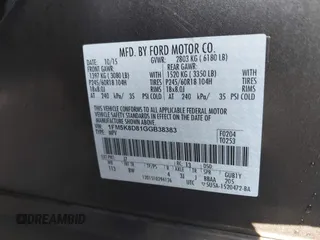 2016 Ford Explorer XLT with VIN 1FM5K8D81GGB38383, listed as a IAAI auction lot 41208566 with 42,752 mi miles and . Bid and sale history available at carsss.com. Image 9.