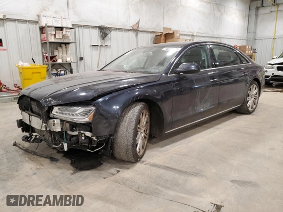 2015 Audi A8 3.0T z VIN WAU3GAFD3FN005842, wystawiony jako Copart lot #44649445 z przebiegiem 181 952 mil mil oraz Czysty tytuł • Clean title. Historia ofert i sprzedaży dostępna na DreamBid. Obrazek 1.