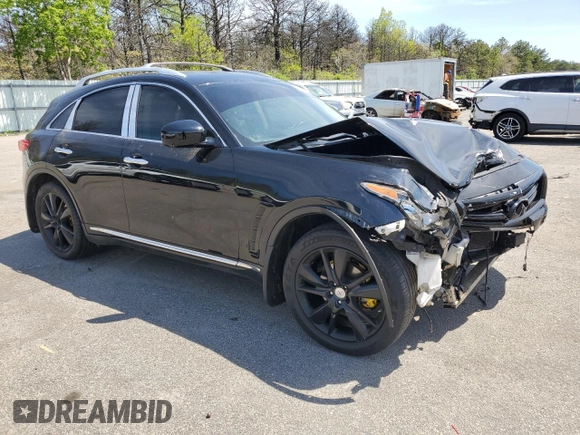 2013 Infiniti FX with VIN JN8CS1MW5DM170014, listed as a Copart auction lot 56195905 with 138,686 mi miles and Salvage title. Bid and sale history available at DreamBid. Image 4.