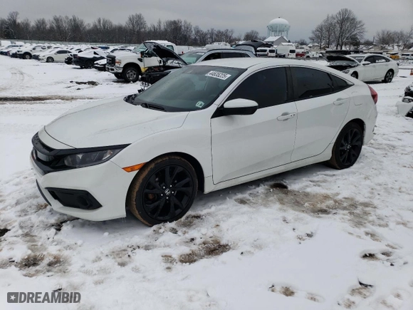 2021 Honda Civic Sedan Sport with VIN 2HGFC2F8XMH510143, listed as a Copart auction lot 44635225 with 49,871 mi miles and Salvage Title. Bid and sale history available at carsss.com. Image 1.