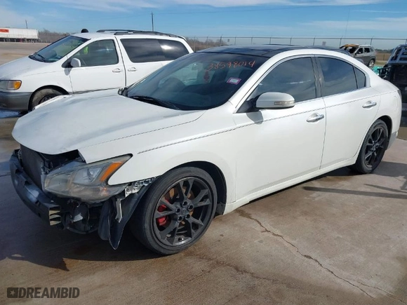 2014 Nissan Maxima 3.5 SV with VIN 1N4AA5AP2EC458158, listed as a IAAI auction lot 38598014 with 145487 miles. Bid and sale history available at carsss.com. Image 2.