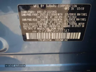 2019 Subaru Forester Limited with VIN JF2SKAUC9KH593747, listed as a IAAI auction lot 42509218 with 76,979 mi miles and . Bid and sale history available at DreamBid. Image 9.
