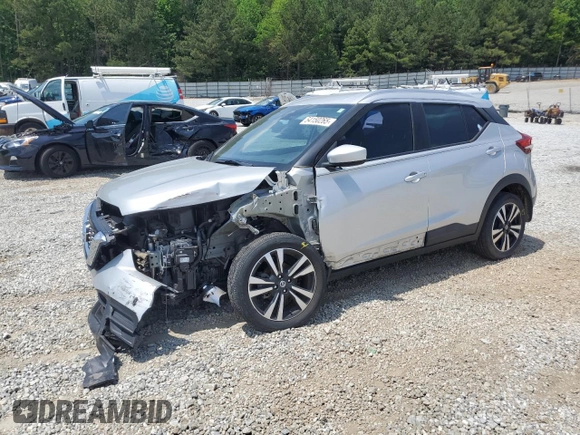 2020 Nissan Kicks SV with VIN 3N1CP5CV4LL571207, listed as a Copart auction lot 54150265 with 24,361 mi miles and Salvage title. Bid and sale history available at DreamBid. Image 1.
