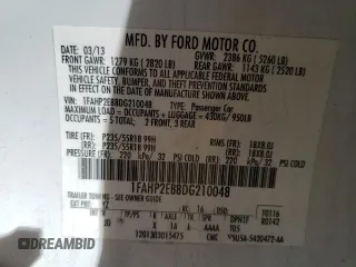 2013 Ford Taurus SEL with VIN 1FAHP2E88DG210048, listed as a Copart auction lot 47462685 with 194,190 mi miles and Salvage Title. Bid and sale history available at carsss.com. Image 12.