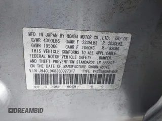2006 Acura TSX with VIN JH4CL96836C027317, listed as a IAAI auction lot 42020478 with 1 mi miles. Bid and sale history available at carsss.com. Image 9.
