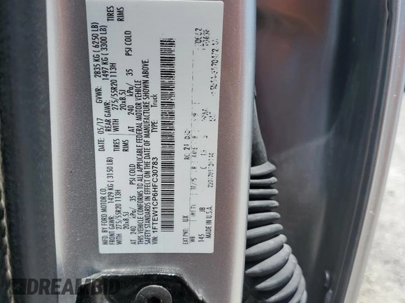 2017 Ford F-150 XL z VIN 1FTEW1CP6HFC30783, wystawiony jako Copart lot #61382935 z przebiegiem 180 539 mil mil oraz Szkoda całkowita • Salvage title. Historia ofert i sprzedaży dostępna na DreamBid. Obrazek 13.